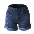 thumbnail image 4 of Birdeem Womens Stretchy Denim High-Waist Shorts Frayed Ripped Shorts with Pockets Pants, 4 of 7