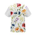 thumbnail image 4 of Chemises Femmes Mode Été Aguichant Pli Imprimé Régulier Femmes Manches Courtes Col en V Bouton Haut Blouses Aguichant pour Femmes Rendez-Vous du Soir en Liquidation, 4 of 5