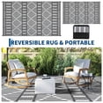 thumbnail image 3 of Outdoor Rug, Reversible Waterproof Patio Carpet – Durable Plastic Straw, Easy Care & Collapsible – Modern Geometric, 8x10ft Grey White – for Garden Camping Balcony Picnic Deck, USA Spec, 3 of 7