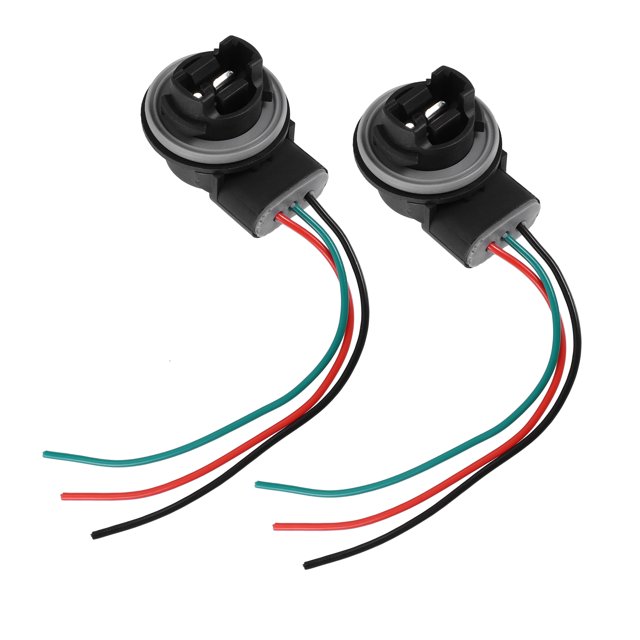 Unique Bargains 2pcs Car 3157 T25 Bulb Sockets Female Adapter for Automotive Bulbs Brake Light Replacement