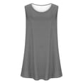 thumbnail image 4 of AherBiu Débardeurs d'Été Grande Taille pour Femmes Coupe Ample Col Rond Sans Manches Ourlet Fluide Mode Basique T-Shirt, 4 of 5