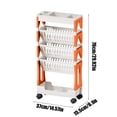 thumbnail image 3 of Qocolhg Small Furniture for Bedroom Living Room Farmhouse Patio Outdoor, Movable Classroom Desk Book Storage Rack Trolley Multi-layer Stationery Storage Rack Books, Christmas Clearance, 3 of 6