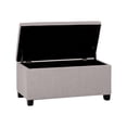 thumbnail image 2 of SIMPLIHOME Dover 36 inch Wide Rectangle Lift Top Storage Ottoman Bench in Cloud Grey Linen Look Fabric, Footrest Stool, Coffee Table for the Living Room, Bedroom, and Kids Room, Contemporary, 2 of 5
