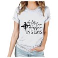 thumbnail image 4 of EGNMCR Chemise de Pâques pour Femmes Imprimé de Pâques Manches Courtes Décontracté Ample Col Rond T-Shirts pour Femmes, 4 of 5