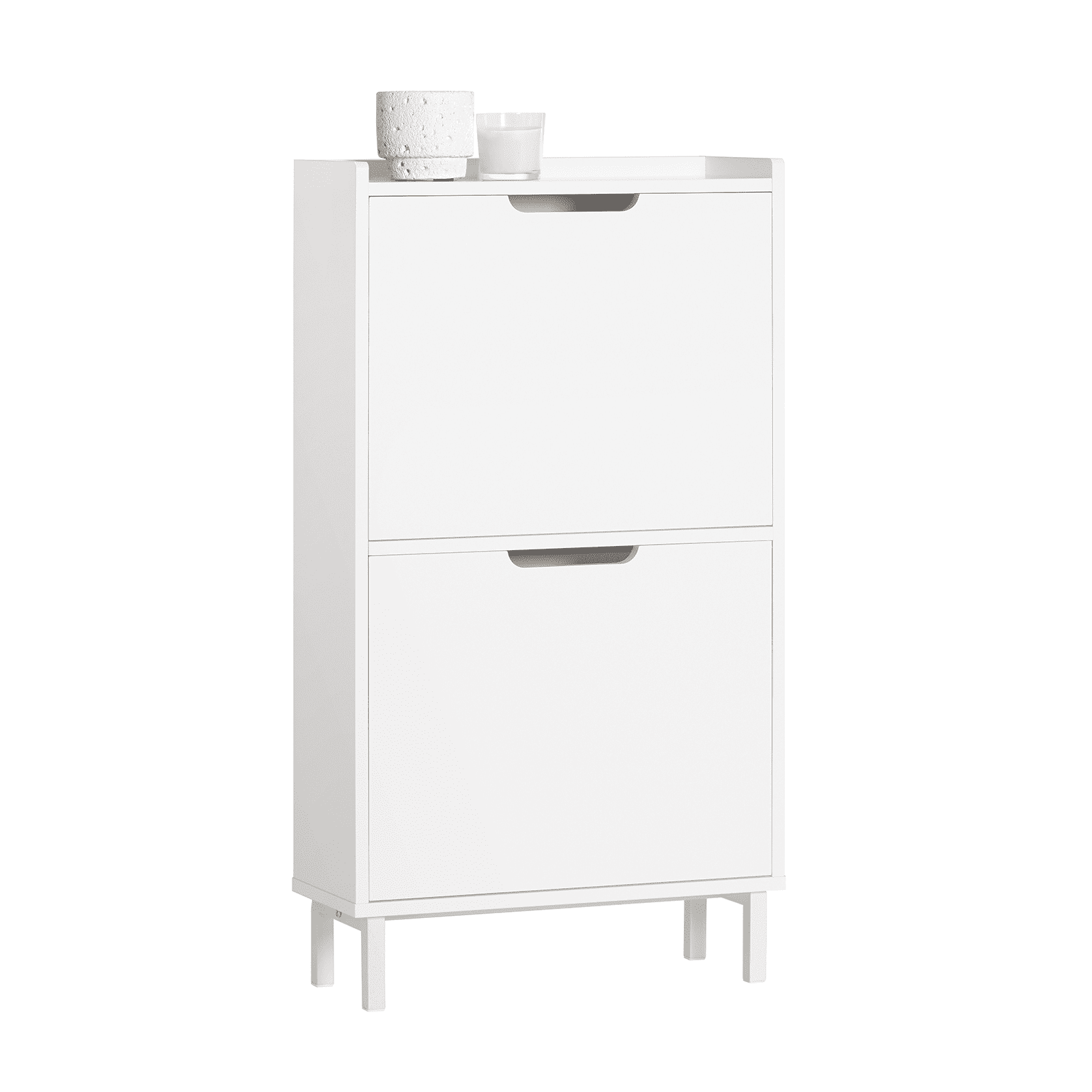 SoBuy FSR151-W Armoire à Chaussures 2 Tiroirs Basculants Rangement Organisateur