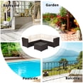 thumbnail image 4 of Costway  6PCS Patio Rattan Furniture Set Sectional Cushioned Sofa Deck Beige, 4 of 10