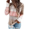 thumbnail image 1 of Womens Pullover Hoodie Sweaters Color Block Long Sleeve Sweatshirts Lounge Hoodie Tops, 1 of 8