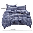 thumbnail image 3 of TopLLC 4 Pcs Cotton Bed Sheet Set, Queen Size Geometric Pattern Flat Sheet with Duvet Cover and 2 Pillowcases, Soft Breathable Fade Resistant Double Brushed Microfiber Bedding Sheets for All Season, 3 of 9