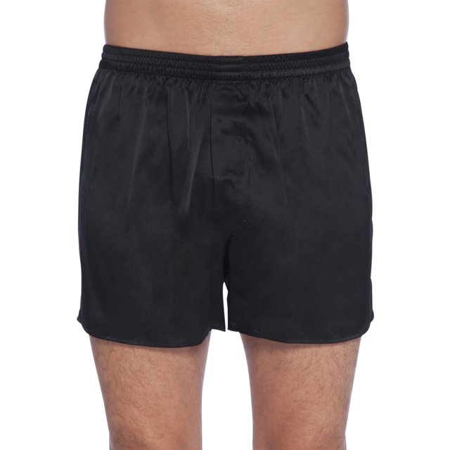 Intimo Mens Classic Silk Boxers, Black