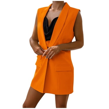 XZNGL Hauts pour Femmes Aguichant Décontractés Mode Femmes Décontracté Poches Bouton Uni Sans Manches Hauts Veste Manteau en Denim Sans Manches Hauts pour Femmes Veste en Denim pour Femmes Hauts Décontractés pour Femmes