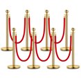 thumbnail image 1 of Gold Stanchion Posts with 5 FT Red Velvet Ropes – Elegant Crowd Control Barriers for VIP Events, Red Carpets, Weddings & More, 1 of 7