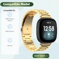 thumbnail image 2 of REQO Compatible with Fitbit Versa 4 / Sense 2 Bands, Stainless Steel Watch Band with TPU Case Breathable Protective Design for Men Women, 2 of 6