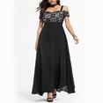 thumbnail image 2 of 2025 Femmes Grande Taille Robe Longue Froide pour Fête Femmes Épaule Dentelle Florale Maxi Demoiselle d'Honneur Robe Queue Fête Soirée Longue, 2 of 8