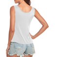 thumbnail image 4 of Timegard Womens 2pc Tops Satin Round Neck Sleeveless Soft Comfy Casual Tank Top Basic Tee Solid Color, 4 of 6