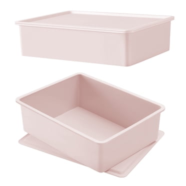 Underwear Storage Box Organizer with Lid | No Partition Plastic Drawer Divider | Versatile Space Saving for Socks Scarves Ties | Lightweight Sturdy 11x8.3x3in | Bedroom Closet Shelf | 1 Piece