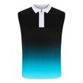 thumbnail image 3 of Plebaso Tank Tops for Men Casual Quarter Zip Collared Tee Shirts Sleeveless Gradient Color Fashion Shirts, 3 of 4