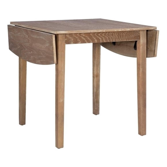 Linon Ervin Table Carrée à Abattants Gain de Place en Hévéa Gris Délavé