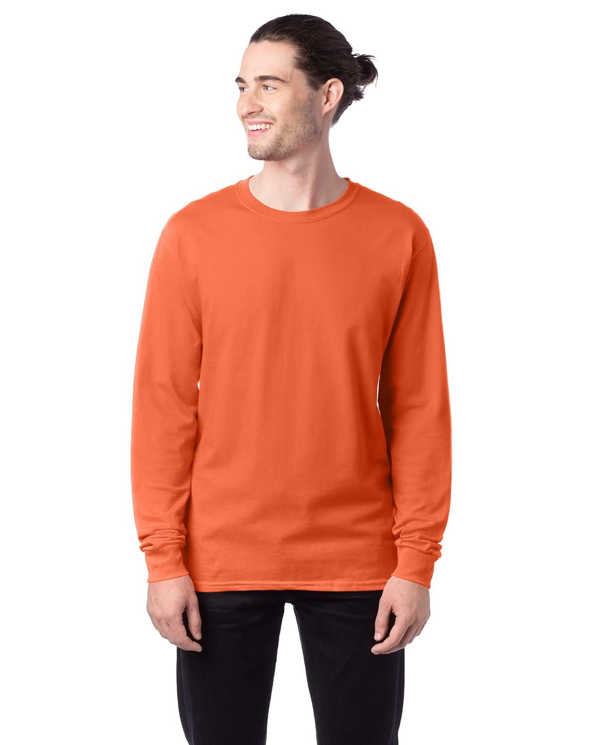 Hanes T-Shirt à Manches Longues Essentiel pour Adulte Texas Orange