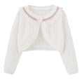 thumbnail image 1 of RXIRUCGD Manteau/veste Décontracté(E) à Capuche pour Enfants, à la Mode et Mignon(E), avec Nœud, Coupe Ample, Boutonné(E), Perforé(E), Col Rond, Manches Longues (Blanc, Taille : 9-10 Ans), 1 of 3