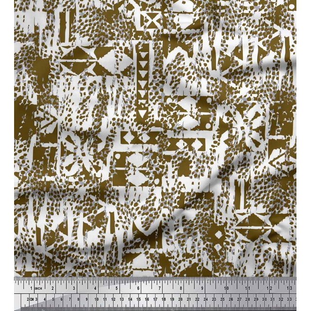 Soimoi Cotton Duck Fabric Animal Skin Texture Printed Fabric 1 Yard 42 Inch Wide