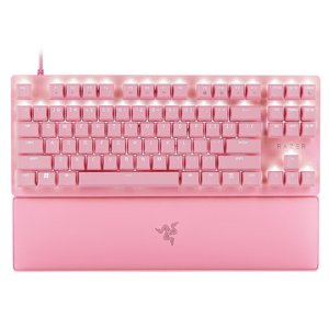 Riwcyla V2 87 Clés de jeu Chroma clavier RGB USB Clavier filaire 8000Hz Clavier mécanique rétroéclairage avec repose-bracelet, parfait pour une utilisation quotidienne, activités en plein air, voyage & occasions occasionnelles