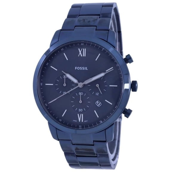 Fossil FS5826 Neutra Chronograph Blue Dial Stainless Steel Quartz Men Watch, Black