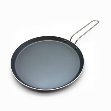 Starfrit Flat Tava 11" (28cm) Non-Stick Fry Pan, Ideal for Crêpes, Dosas, Chapatis, Easy to Clean Surface with Warm Soapy Water, Black