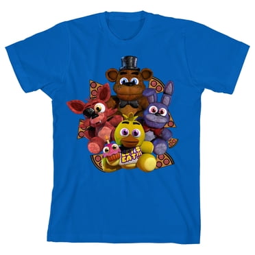 Cinq Nuits chez Freddy's Peluche Personnages Groupe Court Jeunesse Bleu Royal Col Rond Manches Courtes T-shirt - Moyen