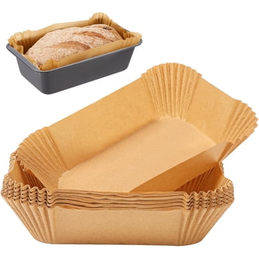 120 Pcs Doublures pour Moule à Pain, Doublures Jetables Antiadhésives en Papier Parchemin 9x5 pour Cuire du Pain, Papier Rectangulaire Préformé pour Pain et Gâteaux, Doublure pour Friteuse à Air Chaud pour Moule à Pain