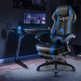 thumbnail image 2 of Costway Chaise de Sport Électrique Ajustable Style Course avec Appui-Tête Rembourré, Support Lombaire Bleu, 2 of 10
