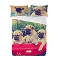 thumbnail image 1 of Ensemble de housse de couette Pugs in Wagon de Gouchee Home – Literie 3 pièces en coton certifié OEKO-TEX avec adorable imprimé de carlins, 1 of 1