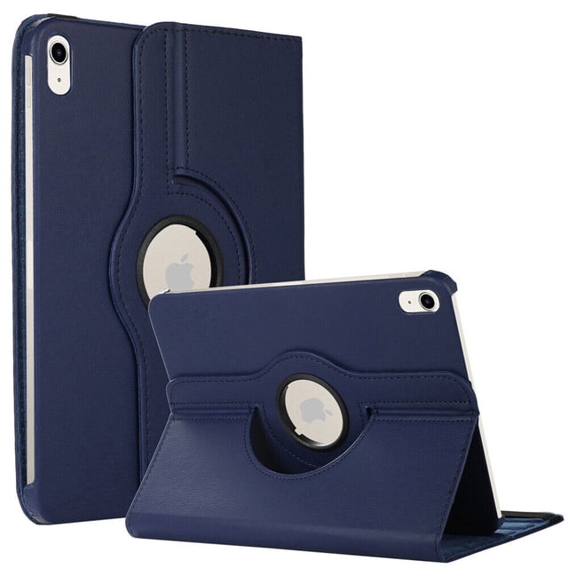 PST iPad (A16) 11th Generation 10th Generation Étui Rotatif, Étui Intelligent avec Support en Cuir PU Rotatif à 360 Degrés, Fini Bleu Foncé. Conçu pour Apple iPads, Cet Étui pour Tablette Présente un Dos Rigide Antichoc pour la protection contre les Chutes, une Doublure en Microfibre Douce pour Prévenir les Égratignures de l'Écran, et une Bande Élastique pour une Fermeture Sécurisée. l'Étui Comprend un Pivotement Rotatif à 360 Degrés pour un Positionnement vertical et horizontal flexible, des Découpes Précises pour un Accès Facile aux ports et