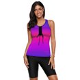 thumbnail image 4 of Maillot de bain Tankini Femme Bleu / Rose / Jaune Imprimé Ombre, 4 of 4