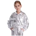 thumbnail image 3 of Doomiva Ensemble de Performance Jazz Moderne pour Garçons et Filles Vêtements de Danse de Rue Hip Hop 2 Pcs Argent 14, 3 of 5