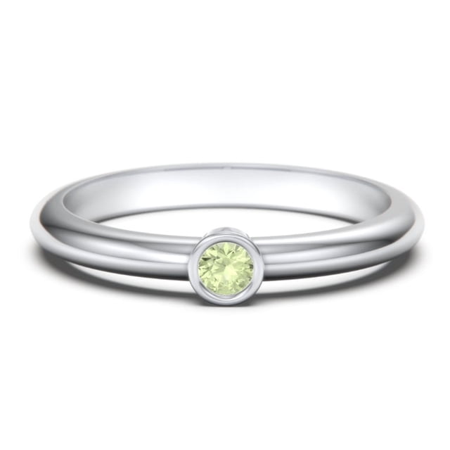 Bague Classique à Pierre de Naissance Sertie Clos - Péridot (Août)