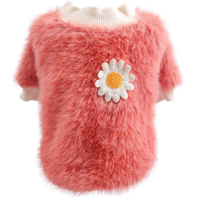 Kcodviy Sweaters Sweater Flowers Dog Sweater for Dogs Medium Neck Small Round Style Pet Clothes Extra Large for Dogs Girl Pet Dog Hoodies for Medium Dogs Christmas Clothes
