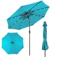 thumbnail image 1 of Costway Parasol Solaire de Patio 10 Pieds à DEL, Marché, Acier Inclinable avec Manivelle, Extérieur, Turquoise, 1 of 10