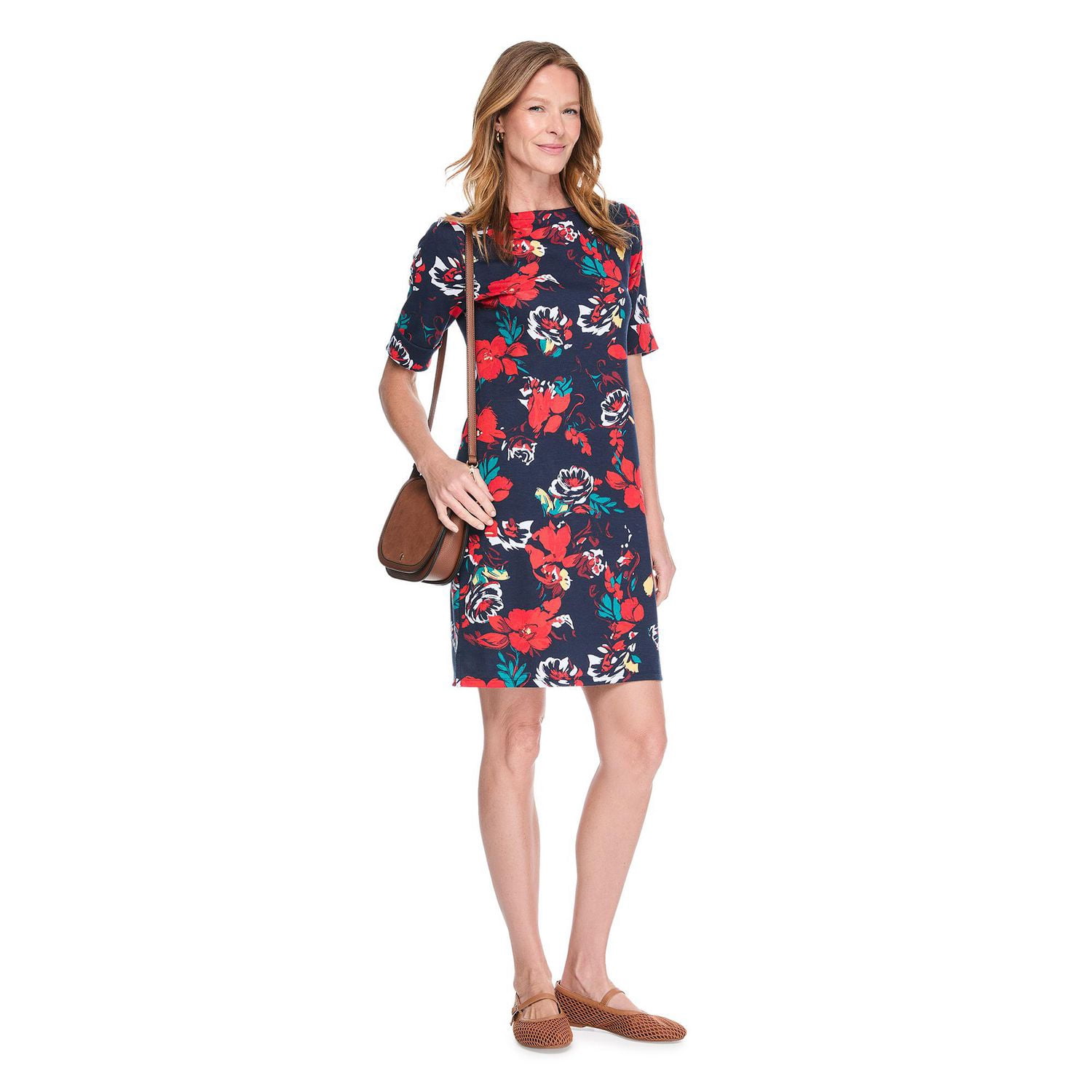 Robe imprimée à encolure bateau Karen Scott pour femmes