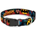 thumbnail image 1 of Cat Collar Breakaway Batman Robin in Action Text Burgundy 8 to 12 Inches 0.5 Inch Wide, 1 of 6