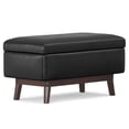 thumbnail image 3 of Simpli Home Owen 36 Pouces Ottomane de Rangement en Similicuir, Noir Vieilli, 3 of 8