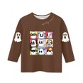 thumbnail image 4 of MKOSPLRT T-Shirts d'Halloween pour Enfants Filles Garçons Manches 3/4 Hauts Col Rond T-Shirts Graphiques Amusants Décontractés Amples T-Shirts de Sortie T-Shirts de Rentrée, 4 of 4