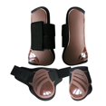 thumbnail image 1 of jinwen 4Pcs Horse Front Rear Hind Leg Boots, Equine Tendon Fetlock Protect Brown M, 1 of 9