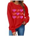 thumbnail image 1 of Printemps TIMIFIS Valentines Day Cadeaux pour Elle Chandail Cœur pour Femmes Mode Mignon Imprimé Amour Chandails à Col Rond Décontractés Manches Longues Tenues de Printemps Automne - Printemps/été, 1 of 4