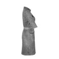 thumbnail image 4 of Robe Décontractée pour Femmes Grande Taille à Fermeture Éclair, Col en V, Manches Courtes, Robe en Denim Imitation Jean, 4 of 6