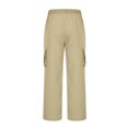 thumbnail image 4 of AherBiu Work Pants for Men Elastic Waist Drawstring Relaxed Fitted Cargo Pants with Multi Pockets Hiking Workwear Pants, 4 of 5