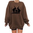 thumbnail image 1 of 2023 Chandail à Capuchon Surdimensionné pour Femmes Mode Halloween Imprimé Blouse Ample à Manches Longues Col Rond Chandail Décontracté Hauts Chandail en Molleton Costumes Halloween/noël 50 % de Rabais Liquidation, 1 of 4