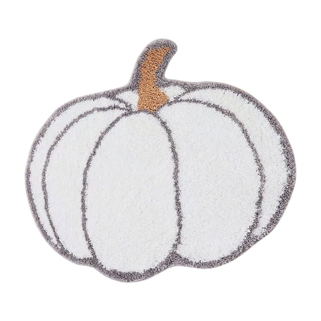 HCBY Cute Pumpkin Bath Mat For Living Room, Bedroom Small Fluffy Washable Rug Non Slip Bath Mats Thanksgiving Fall Door Mat