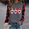 thumbnail image 2 of xiaxaixu T-shirt Imprimé de Noël pour Femmes Pull-Over Patchwork à Manches Longues, 2 of 8