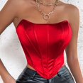 thumbnail image 4 of Birdeem Womens Fashion Solid Slim Backless Tanks Top Short Breast Wrap Vest, 4 of 8