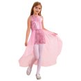 thumbnail image 4 of renvena Combinaison-Robe Maxi à Paillettes pour Filles Enfants en Mousseline Sans Manches Concours Mariage Fête Demoiselle d'Honneur Rose 10, 4 of 7